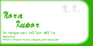 nora kupor business card